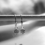 Sterling Silver Heart Drop Hoop Earrings