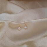 9K Yellow Gold Cubic Zirconia Drop Earrings