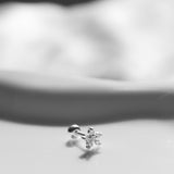 Sterling Silver CZ Flower Cartilage Earring