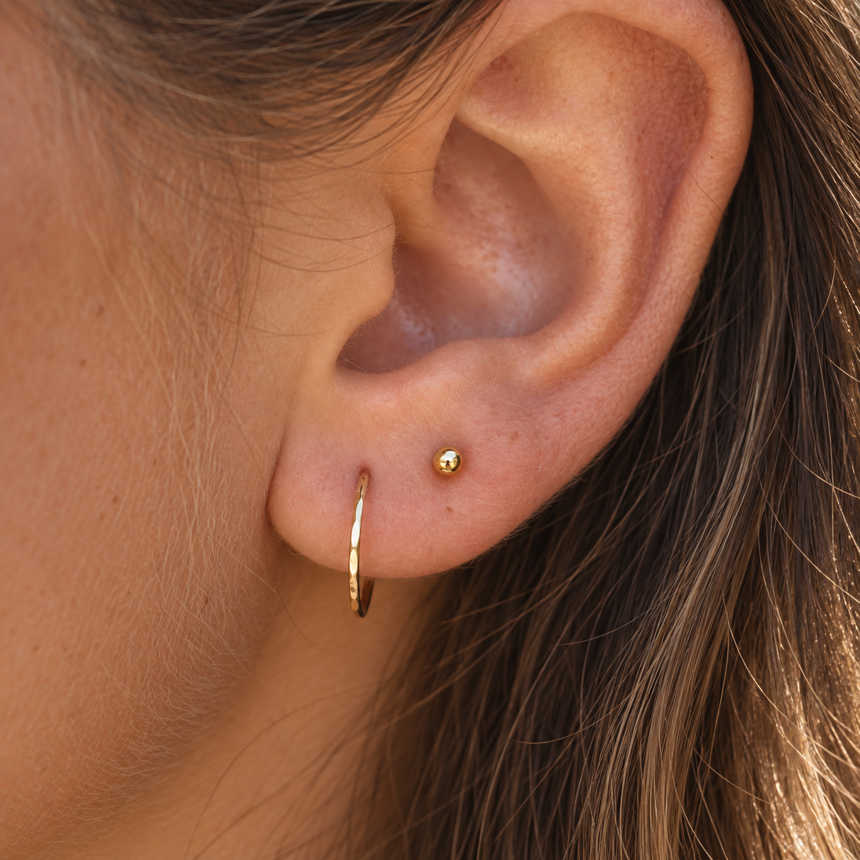 14k Yellow Gold Ball Stud Earrings