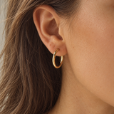 14K Gold Hinged Hoop Earrings