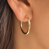 14K Gold Hinged Hoop Earrings