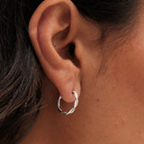 Sterling Silver Twisted Rope Hoop Earrings