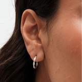 Sterling Silver Twisted Rope Hoop Earrings
