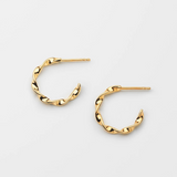 18K Gold Twisted Hoop Earrings
