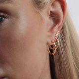 18K Gold Twisted Hoop Earrings