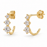 Tiny Gold Huggie Half Hoop Earrings