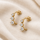 Tiny Gold Huggie Half Hoop Earrings