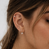 Sterling Silver CZ Flower Cartilage Earring