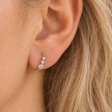 Tiny Gold Huggie Half Hoop Earrings