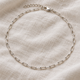Sterling Silver Paperclip Anklet