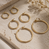 14K Gold Hinged Hoop Earrings