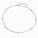 Sterling Silver Twisted Satellite Anklet