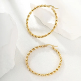 Big Gold Twisted Hoop Earrings