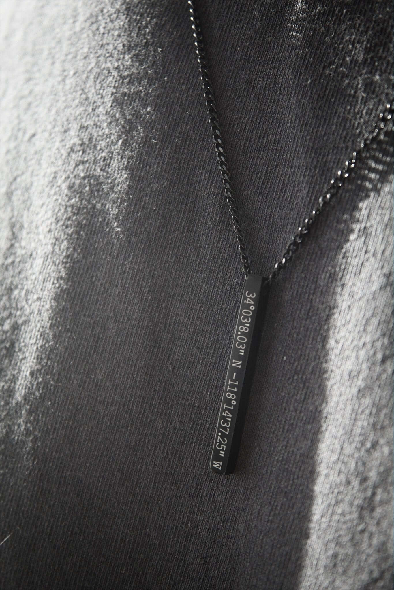Black Personalised Bar Necklace - Jewellery Hut