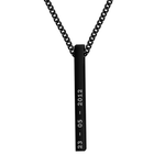 Black Personalised Bar Necklace - Jewellery Hut