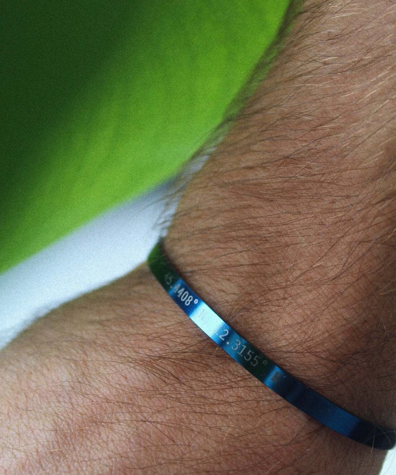 Blue Personalised Cuff Bracelet - Jewellery Hut