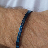 Blue Personalised Cuff Bracelet - Jewellery Hut