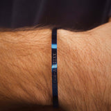 Blue Personalised Cuff Bracelet - Jewellery Hut