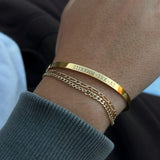 Gold Personalised Cuff Bracelet