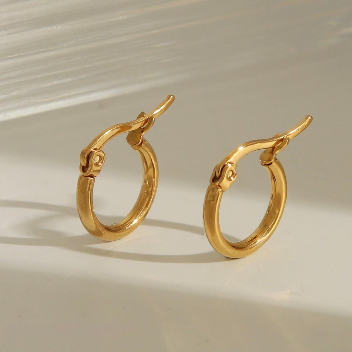 Gold Hinged Hoop Earrings