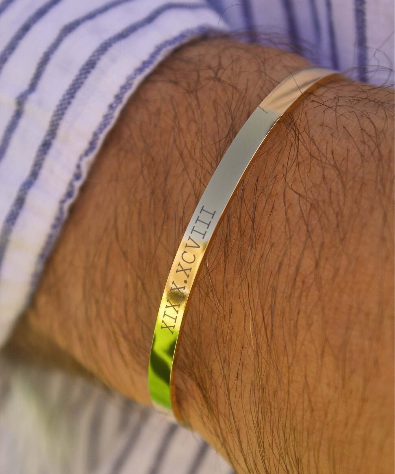 Gold Personalised Cuff Bracelet - Jewellery Hut