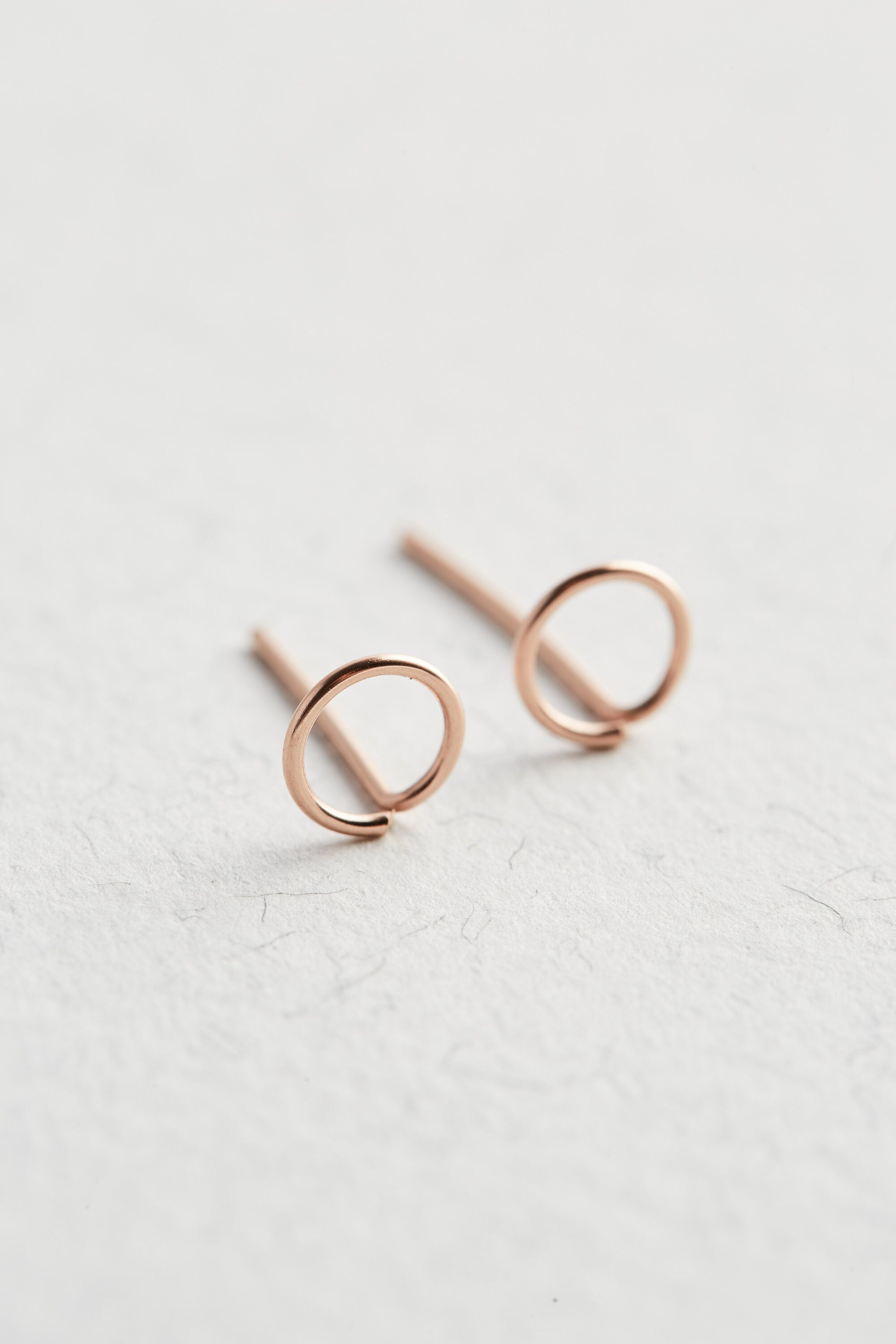 14K Rose Gold Earrings, Rose Gold Stud Earrings, Rose Gold Earrings, Gold Earrings, Minimalist Earrings, Stud Earrings, Gold Stud Earrings