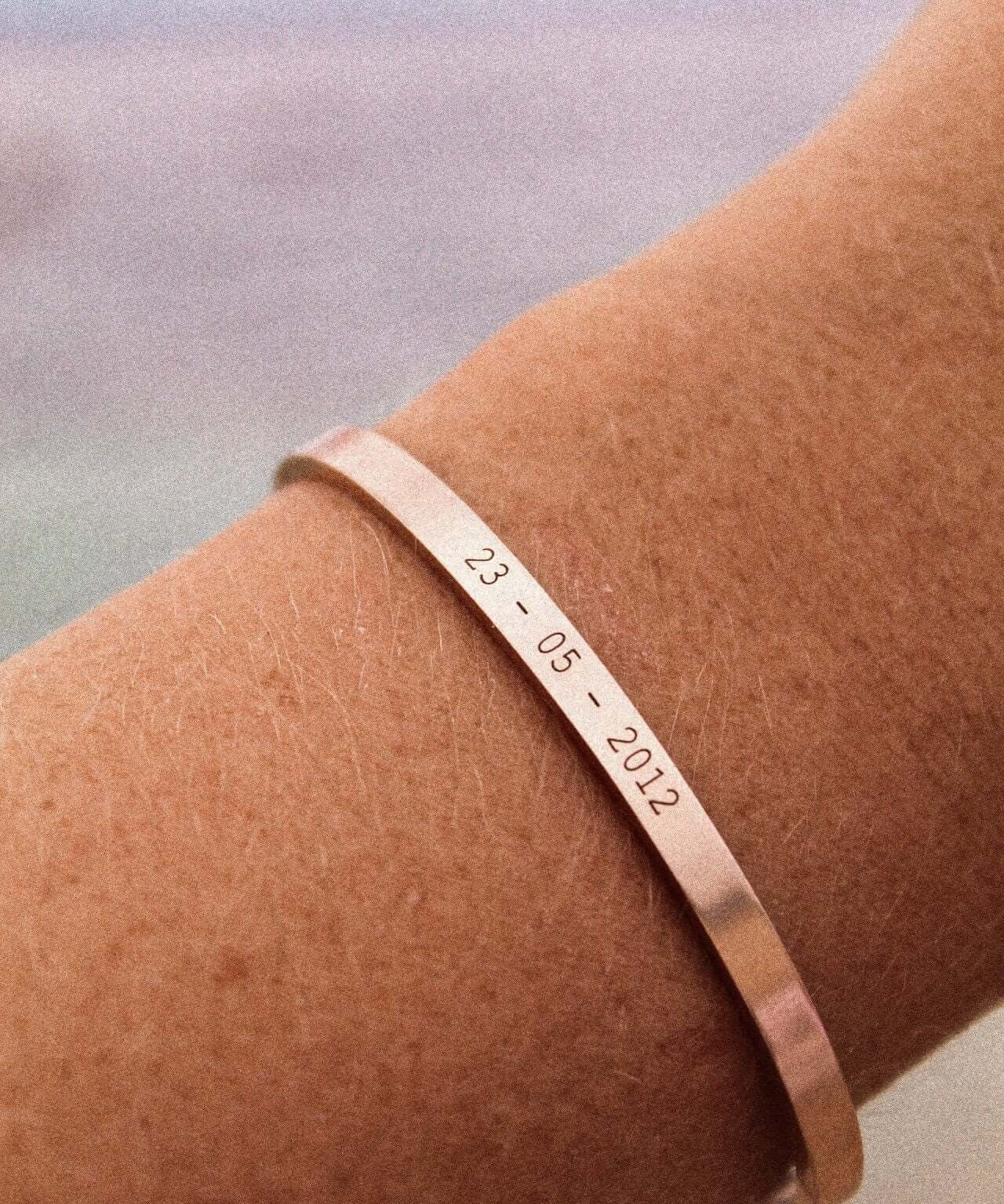 Rose Gold Personalised Cuff Bracelet - Jewellery Hut