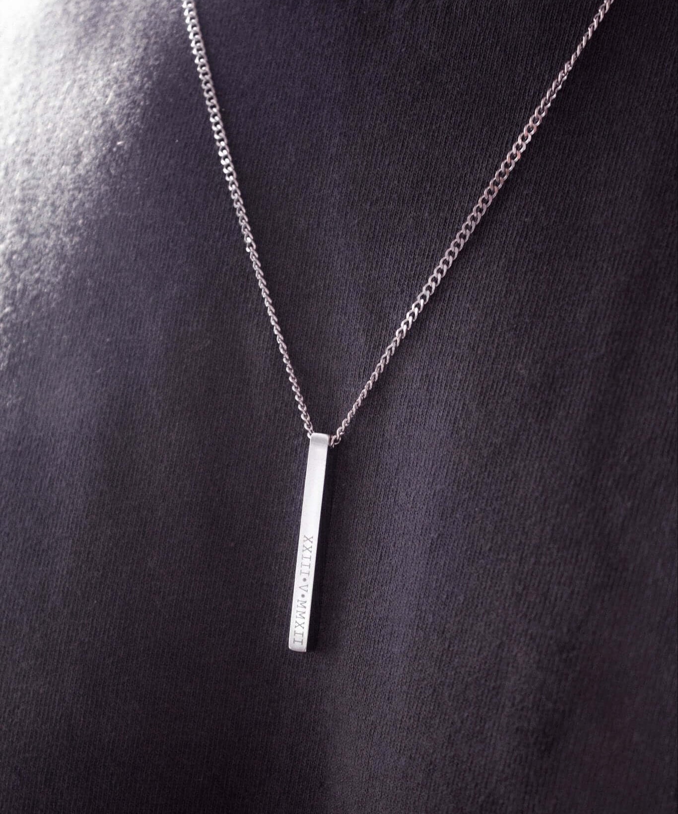 Silver Personalised Bar Necklace - Jewellery Hut
