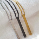 Silver Personalised Bar Necklace - Jewellery Hut