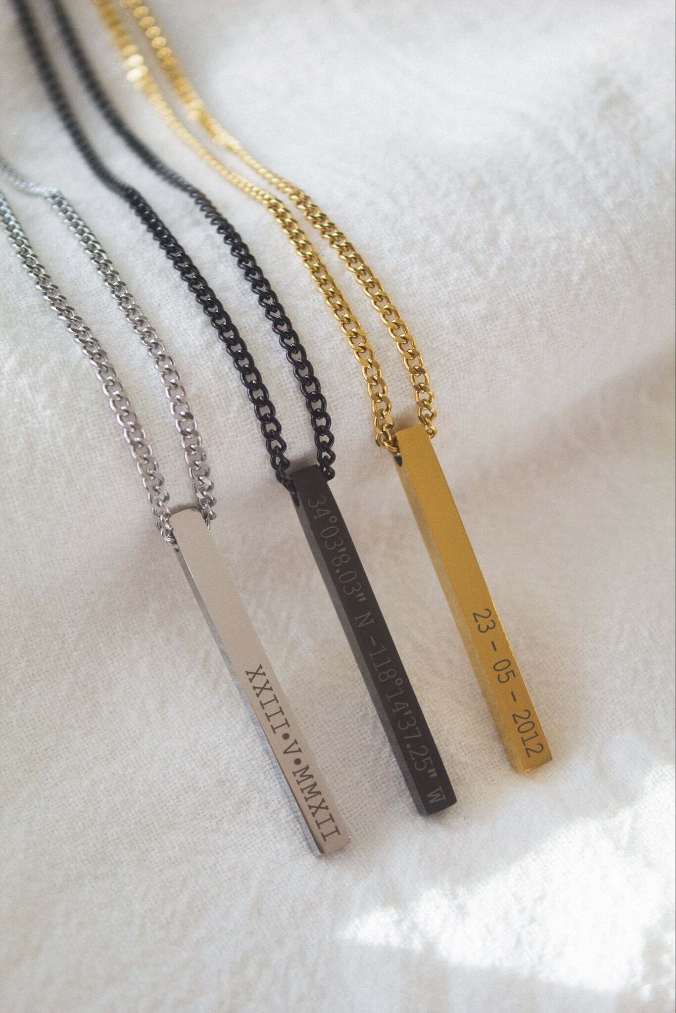 Silver Personalised Bar Necklace - Jewellery Hut