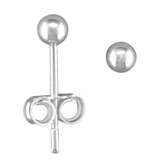Sterling Silver Ball and Heart Stud Set - Jewellery Hut