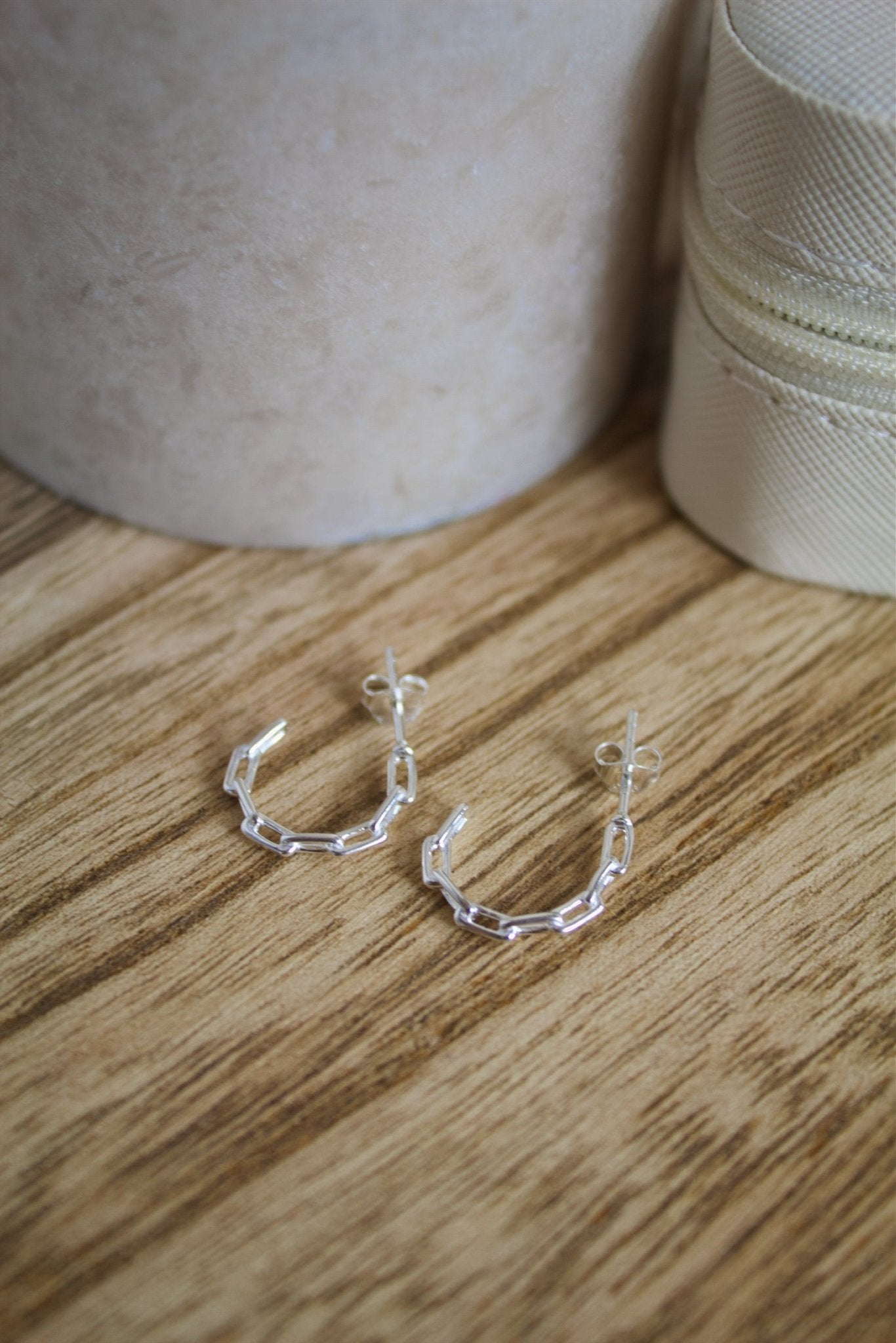 Sterling Silver Chain Hoop Earrings - Jewellery Hut