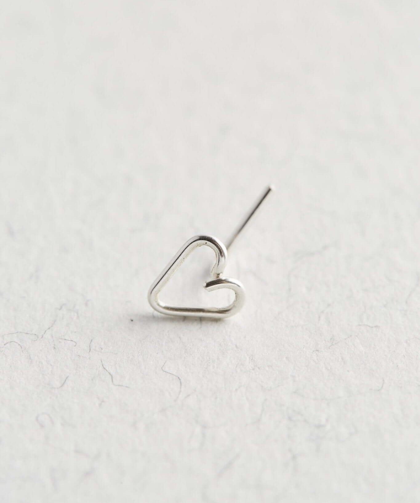 Sterling Silver Heart Nose Stud - Jewellery Hut