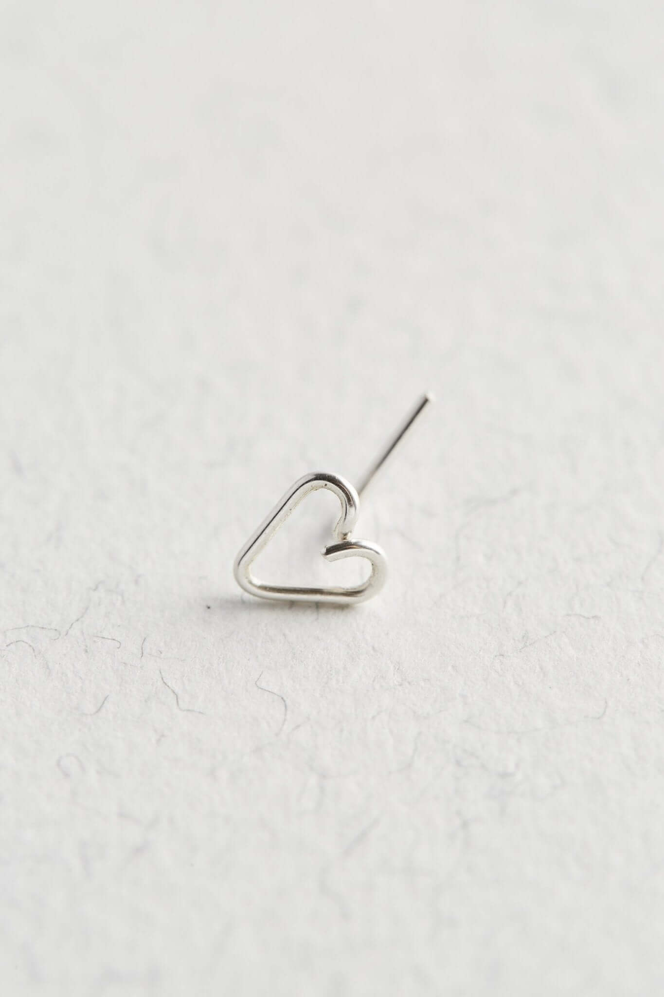 Sterling Silver Heart Nose Stud - Jewellery Hut