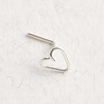 Sterling Silver Heart Nose Stud - Jewellery Hut