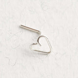 Sterling Silver Heart Nose Stud - Jewellery Hut