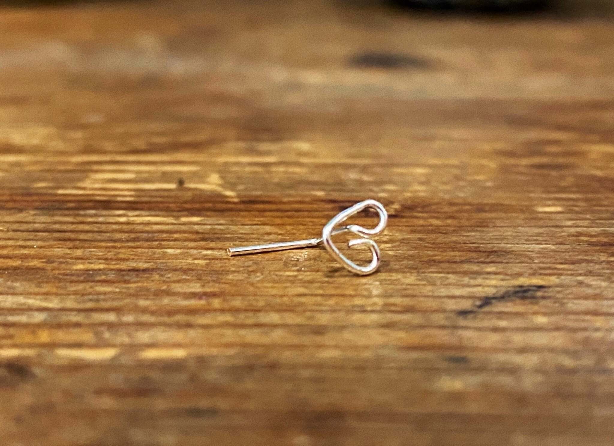 Sterling Silver Heart Nose Stud - Jewellery Hut