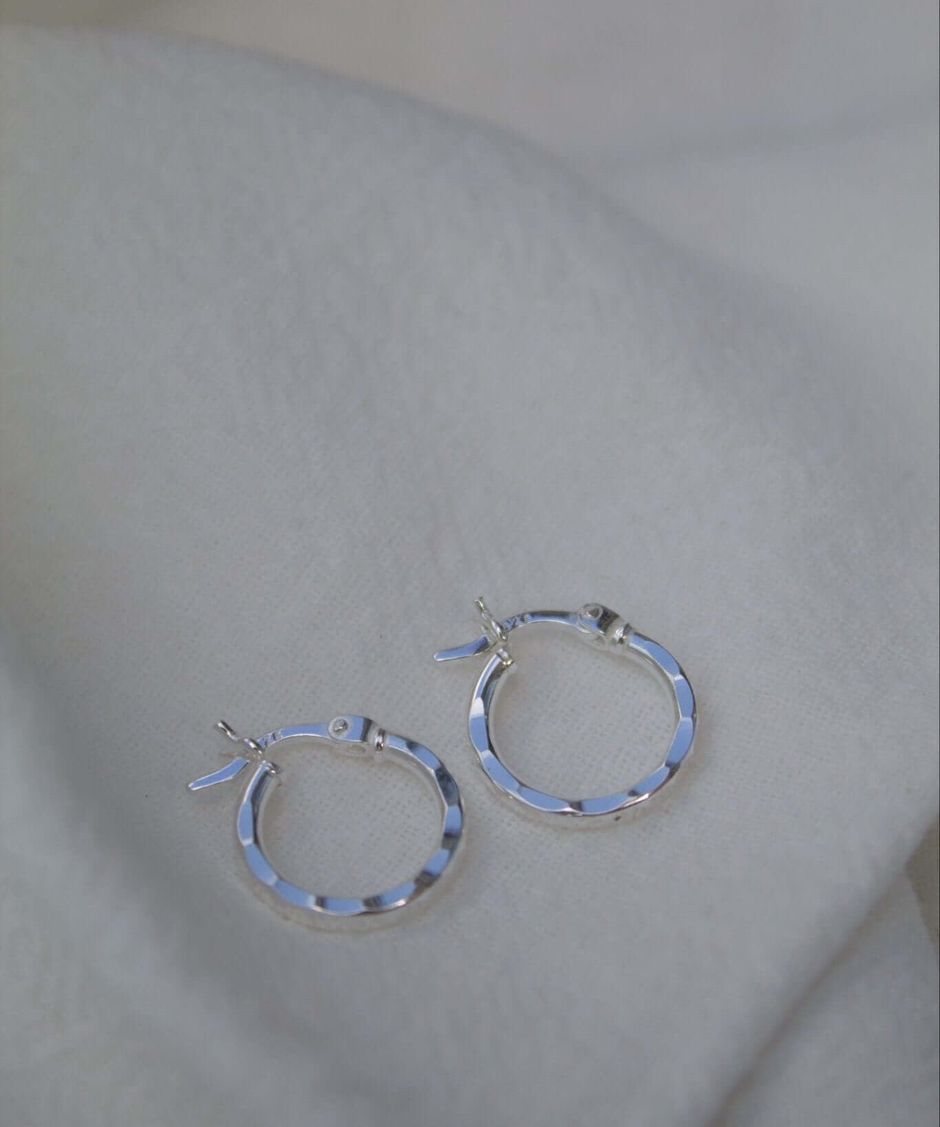 Sterling Silver Textured Hoop Earrings - Jewellery Hut