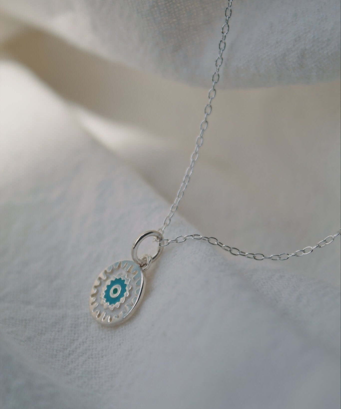 Sterling Silver Turqiouse Mandala Necklace - Jewellery Hut