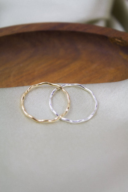 Sterling Silver Wavy Stacking Ring - Jewellery Hut