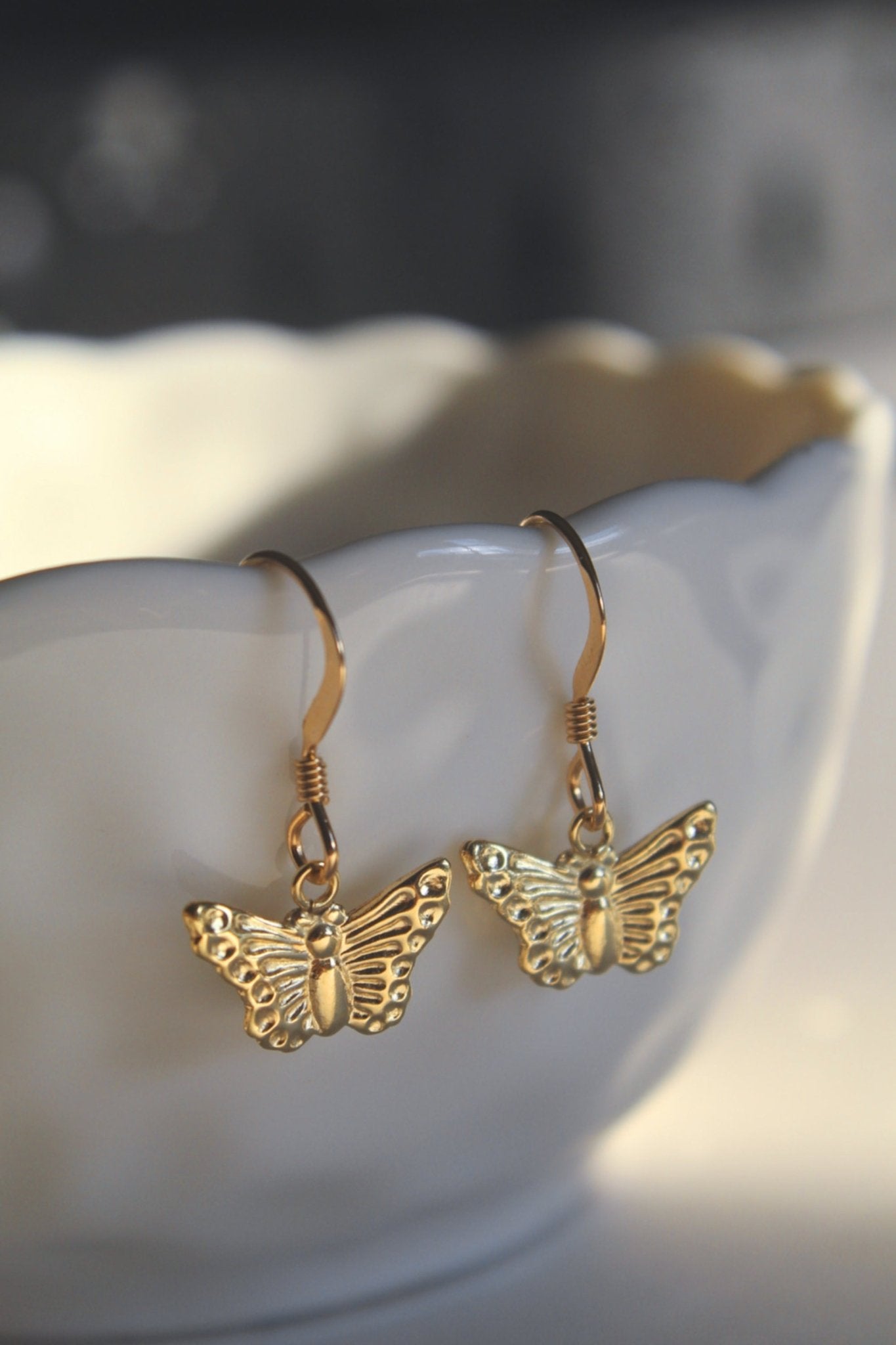 14K Gold Butterfly Earrings - Jewellery Hut