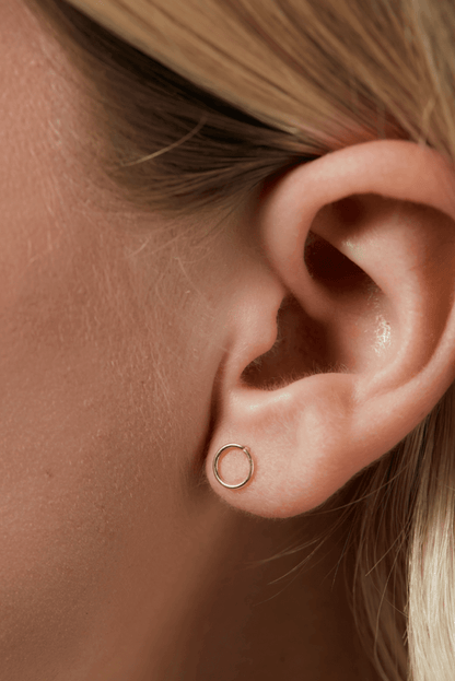 14K Gold Circle Stud Earrings - Jewellery Hut