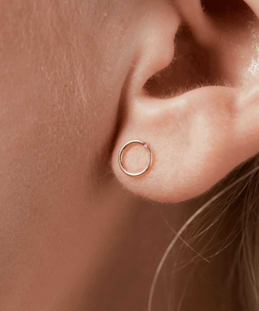 14K Gold Circle Stud Earrings - Jewellery Hut