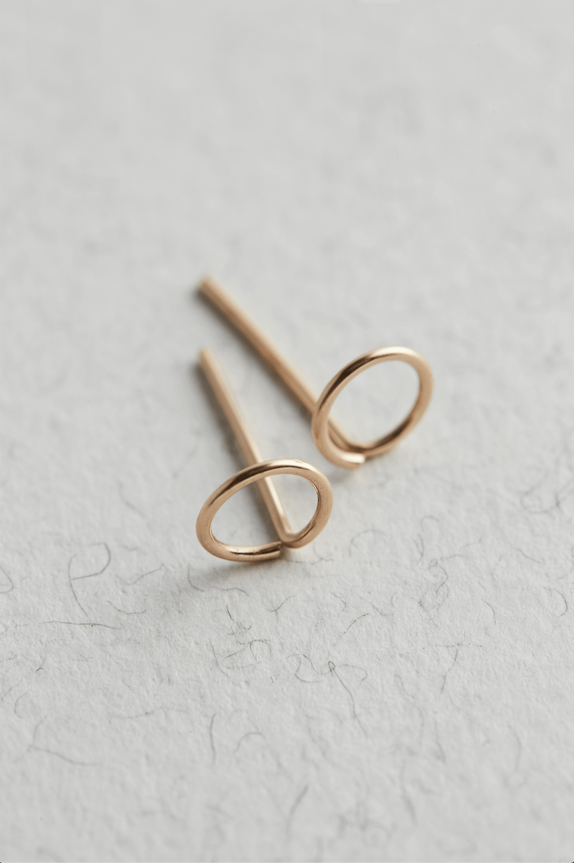 14K Gold Circle Stud Earrings - Jewellery Hut