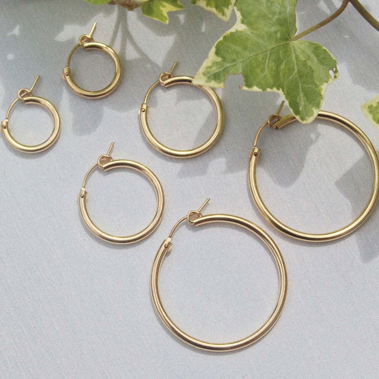 14K Gold Hinged Hoops - Jewellery Hut