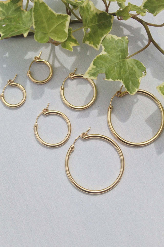 14K Gold Hinged Hoops - Jewellery Hut