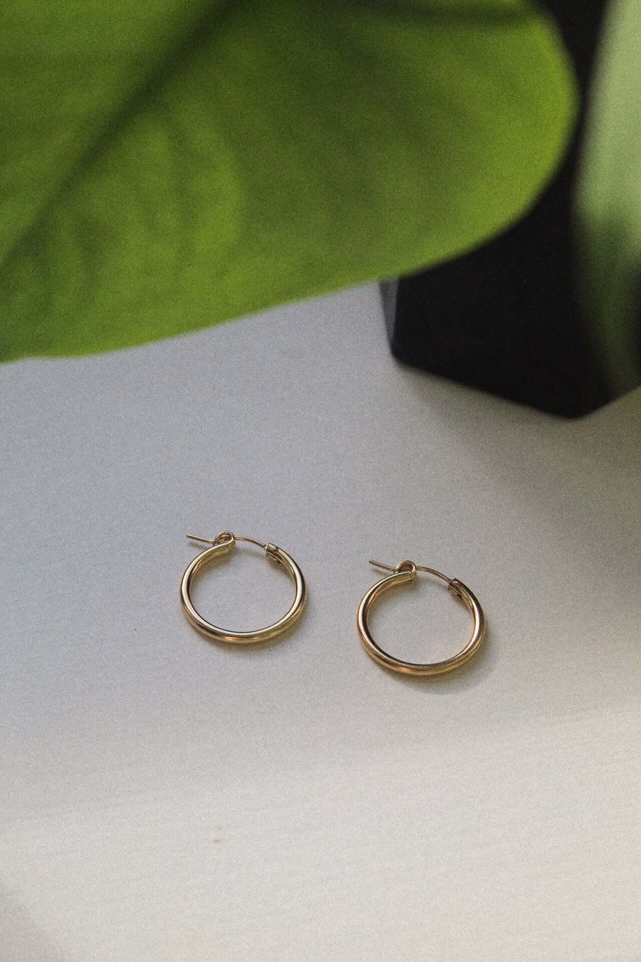14K Gold Hinged Hoops - Jewellery Hut