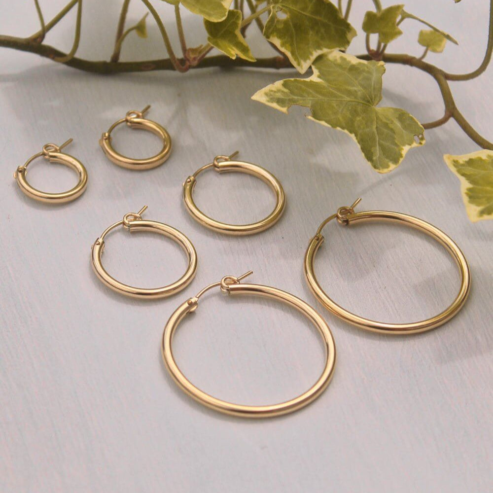 14K Gold Hinged Hoops - Jewellery Hut