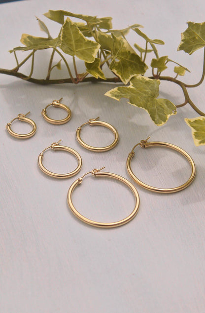 14K Gold Hinged Hoops - Jewellery Hut